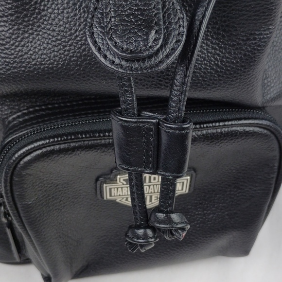 Harley-Davidson Leather Bag with Multicolor Stripe Lining - Picture 8 of 16